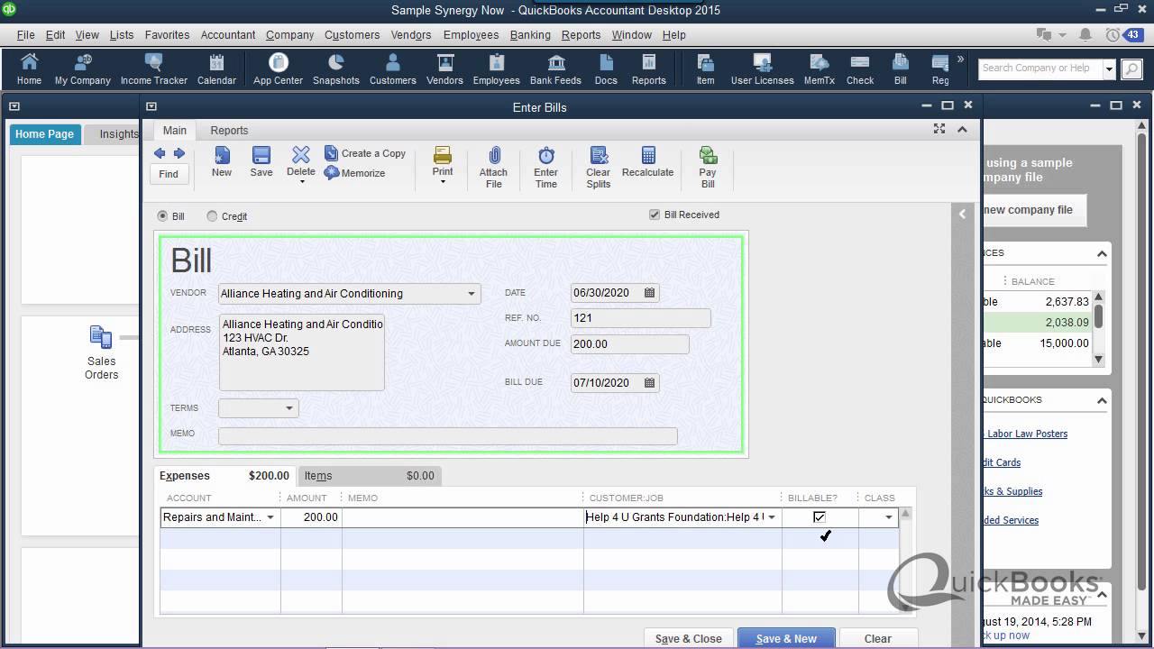 quickbooks for mac how to add billable expenses to an invoice